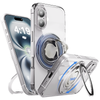 iPhone 16 Plus Hoesje – Shockproof MagSafe Case met 360 Ring Stand Transparant