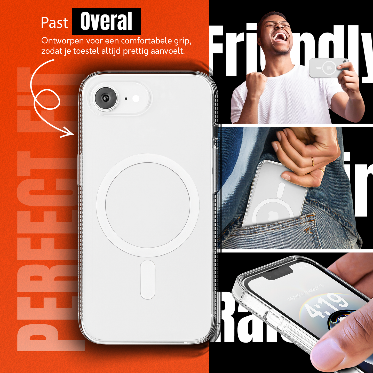 My Case Transparant MagSafe Hoesje voor iPhone 16e – Slank, Sterk & MagSafe-Klaar