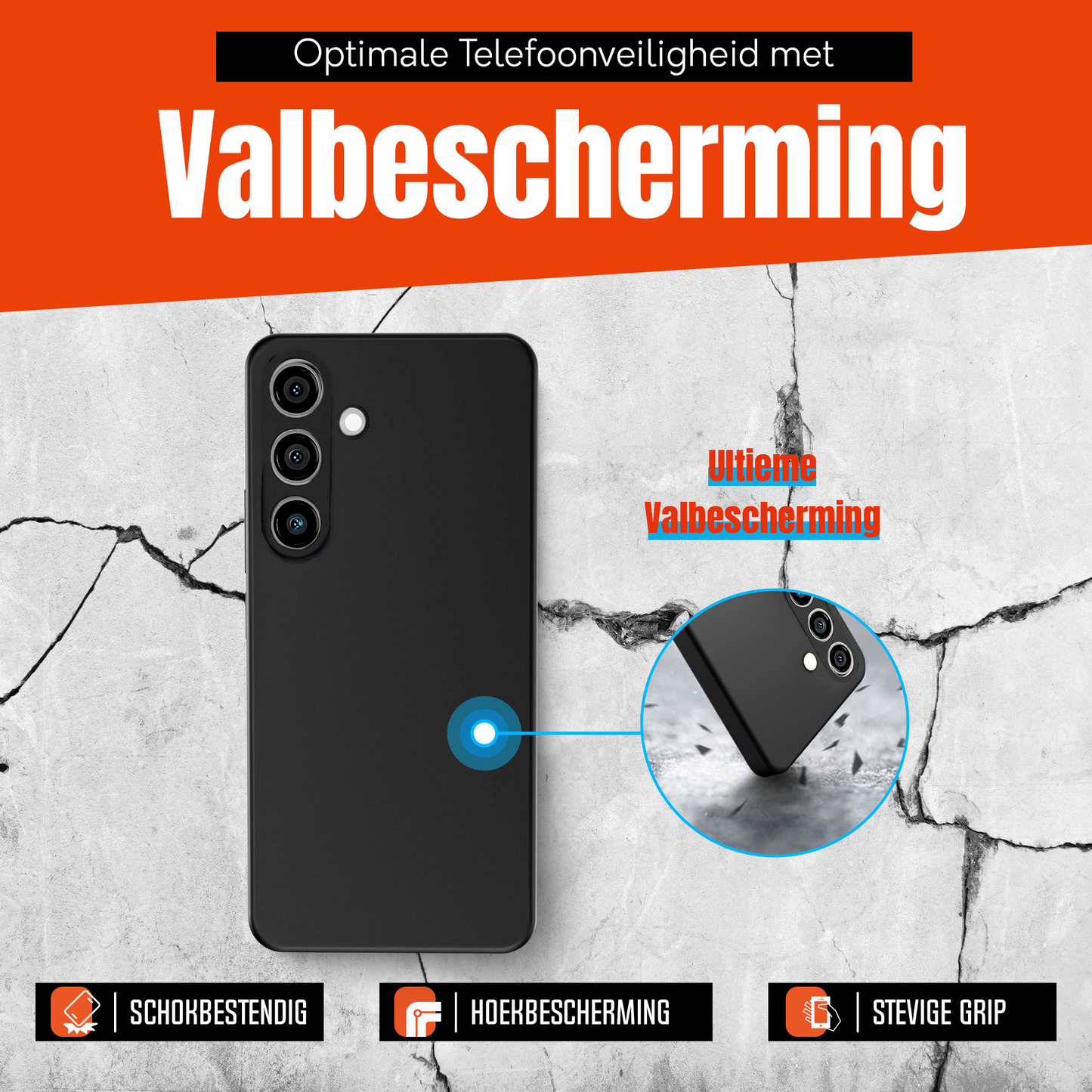 My Case Zwarte Siliconen Hoes voor Samsung Galaxy S24 Plus – Slank Maar Beschermend