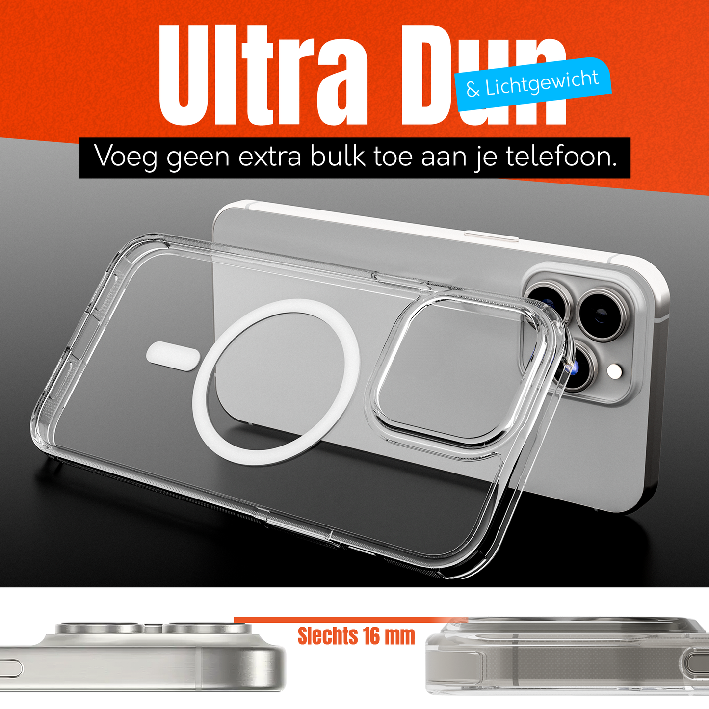My Case Transparant MagSafe Hoesje voor iPhone 12 Pro Max – Slank, Sterk & MagSafe-Klaar