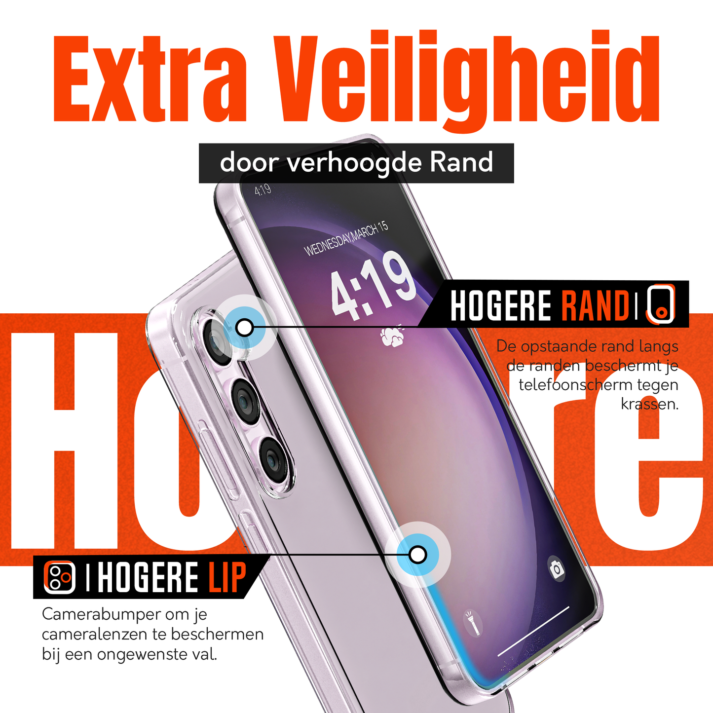 My Case Combo: Transparante Hoes met 2 Screenprotectors voor Samsung Galaxy S23 – Extra Veiligheid