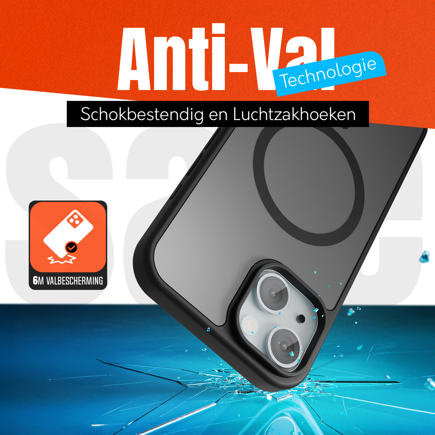 My Case Zwart MagSafe Hoesje geschikt voor iPhone 15 Plus – Slank, Sterk & MagSafe-Klaar