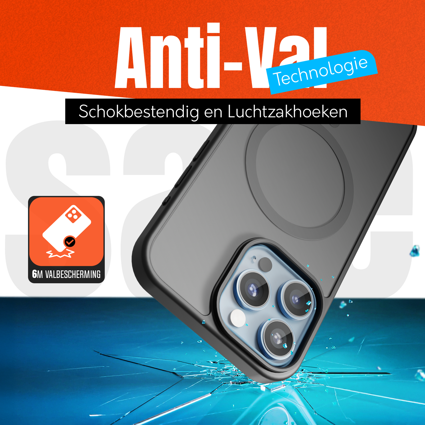 My Case Zwart MagSafe Hoesje geschikt voor iPhone 13 Pro Max – Slank, Sterk & MagSafe-Klaar