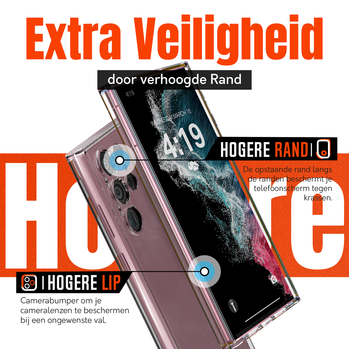 My Case Combo: Transparante Hoes met 2 Screenprotectors voor Samsung Galaxy S22 Ultra – Extra Veiligheid