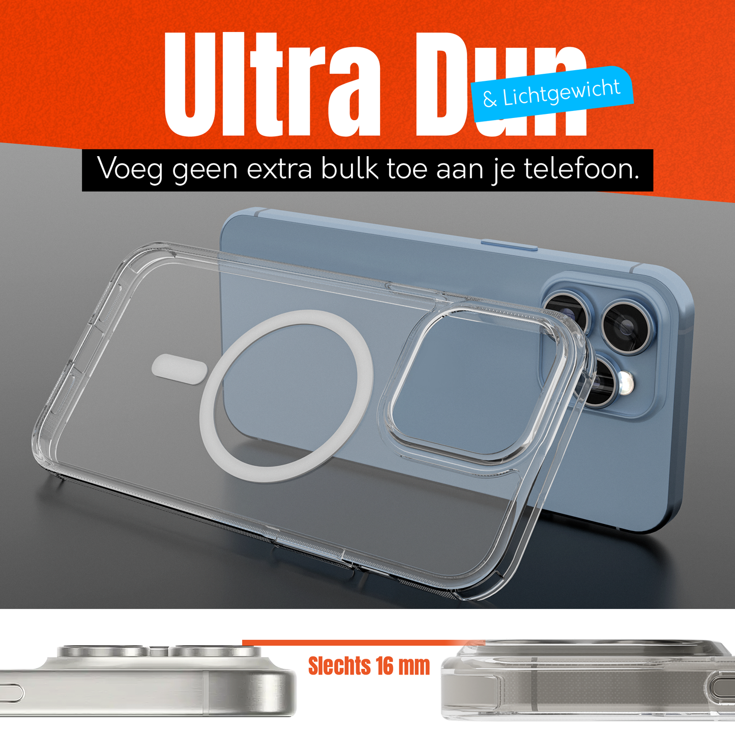 My Case Transparant MagSafe Hoesje voor iPhone 13 Pro Max – Slank, Sterk & MagSafe-Klaar
