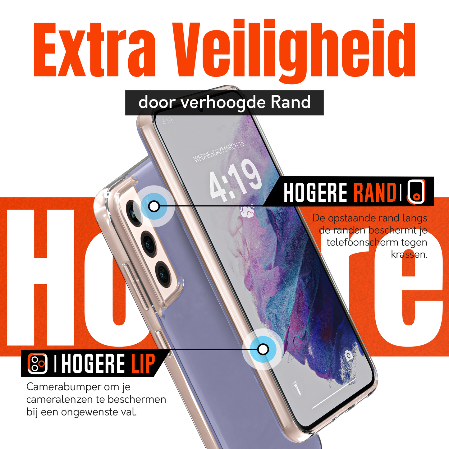 My Case Combo: Transparante Hoes met 2 Screenprotectors voor Samsung Galaxy S21 – Extra Veiligheid