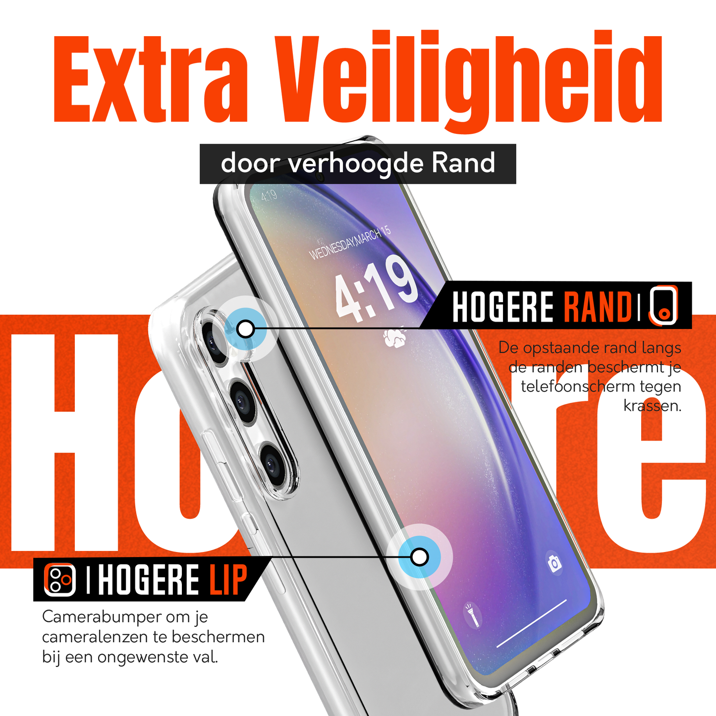 My Case Combo: Transparante Hoes met 2 Screenprotectors voor Samsung Galaxy A54 – Extra Veiligheid