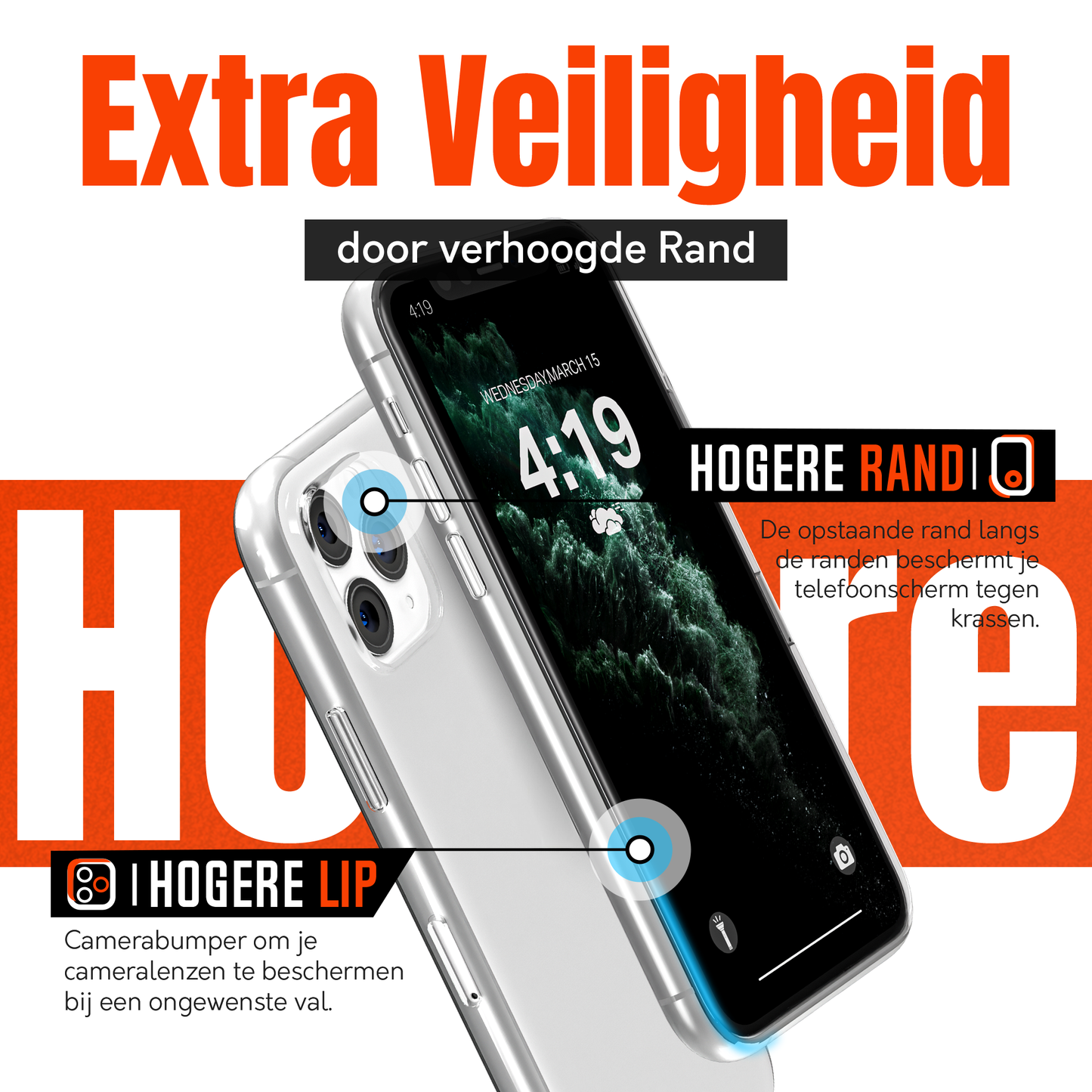 My Case Combo: Transparante Hoes met 2 Screenprotectors voor iPhone 11 Pro Max – Extra Veiligheid