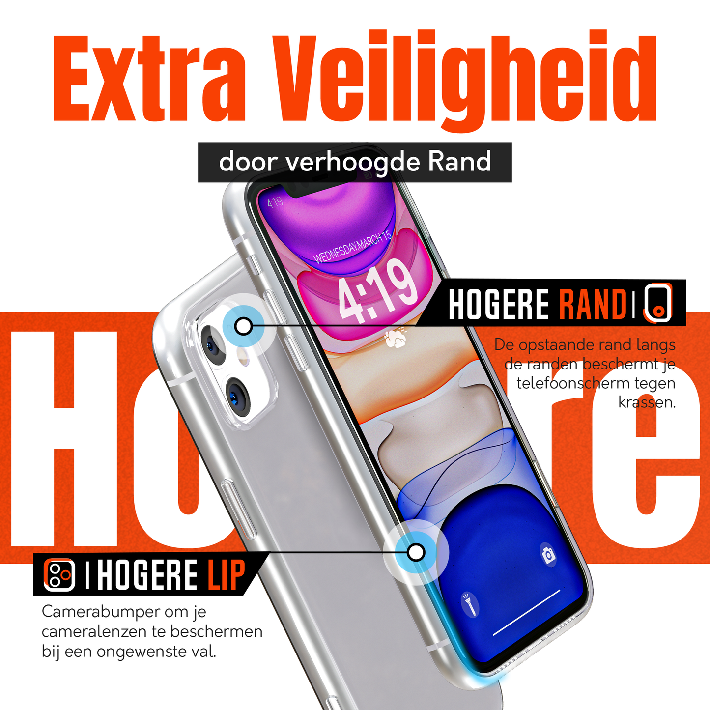 My Case Combo: Transparante Hoes met 2 Screenprotectors voor iPhone 11 – Extra Veiligheid