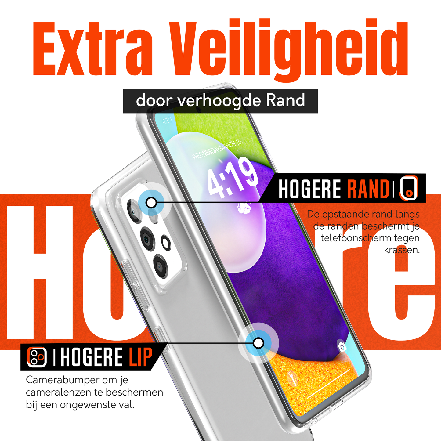 My Case Combo: Transparante Hoes met 2 Screenprotectors voor Samsung Galaxy A52 – Extra Veiligheid