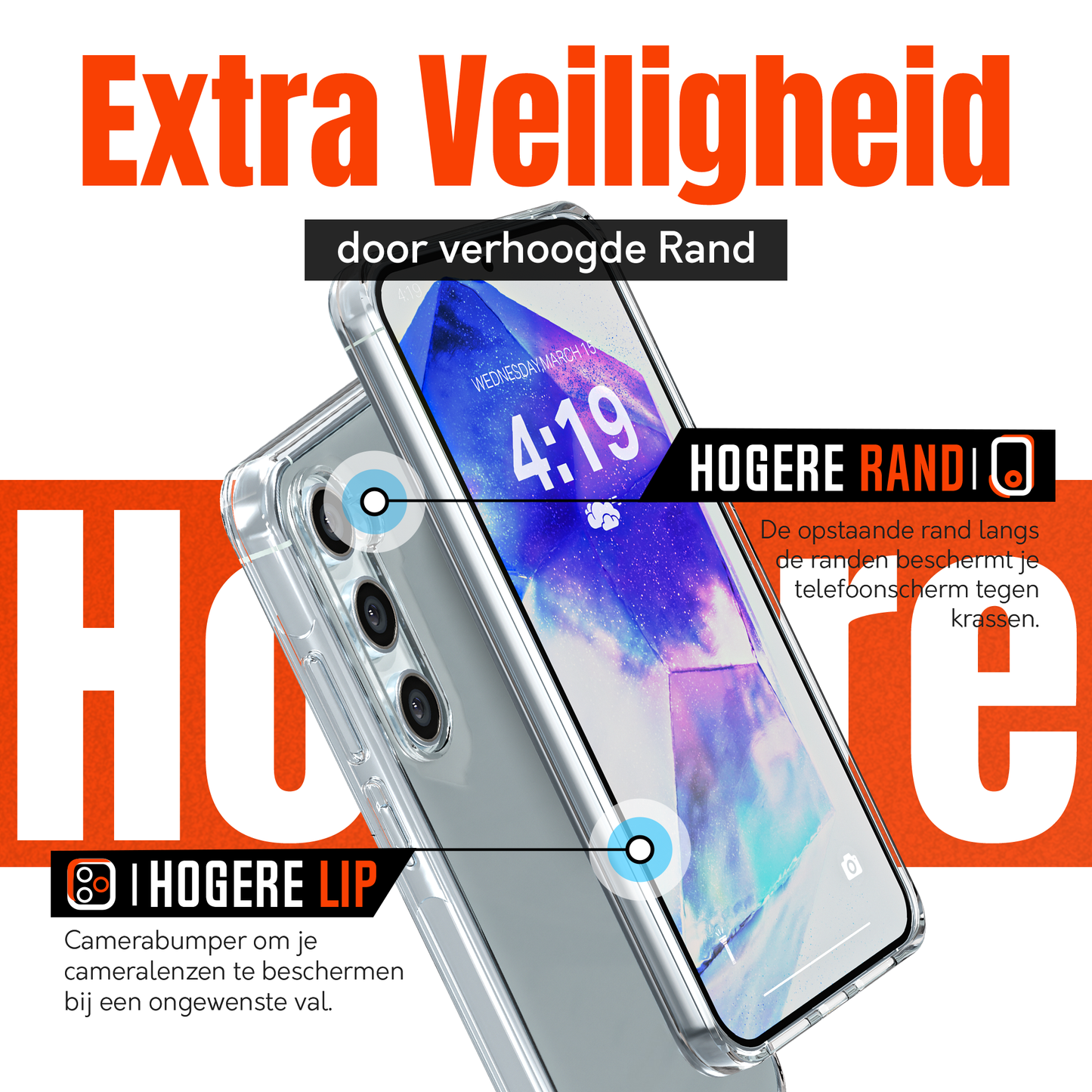 My Case Combo: Transparante Hoes met 2 Screenprotectors voor Samsung Galaxy A55 – Extra Veiligheid