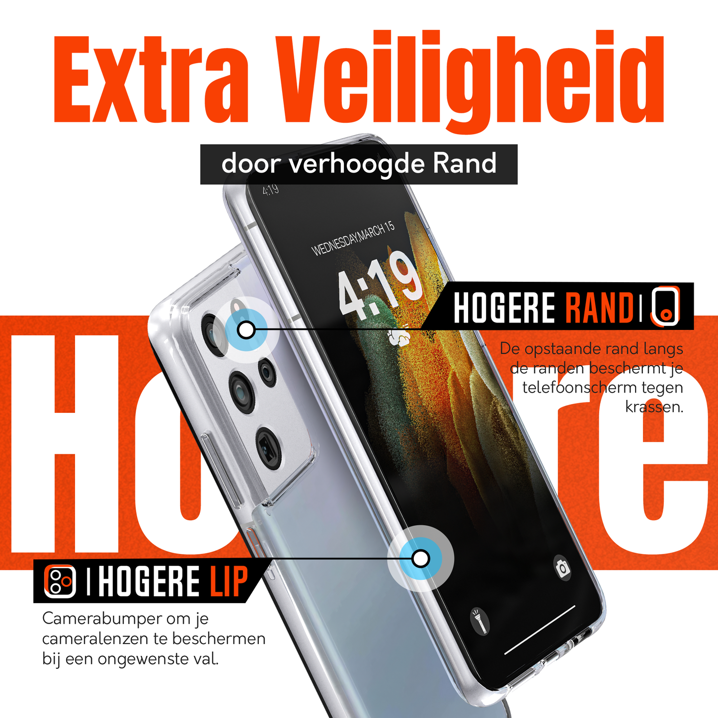 My Case Combo: Transparante Hoes met 2 Screenprotectors voor Samsung Galaxy S21 Ultra – Extra Veiligheid