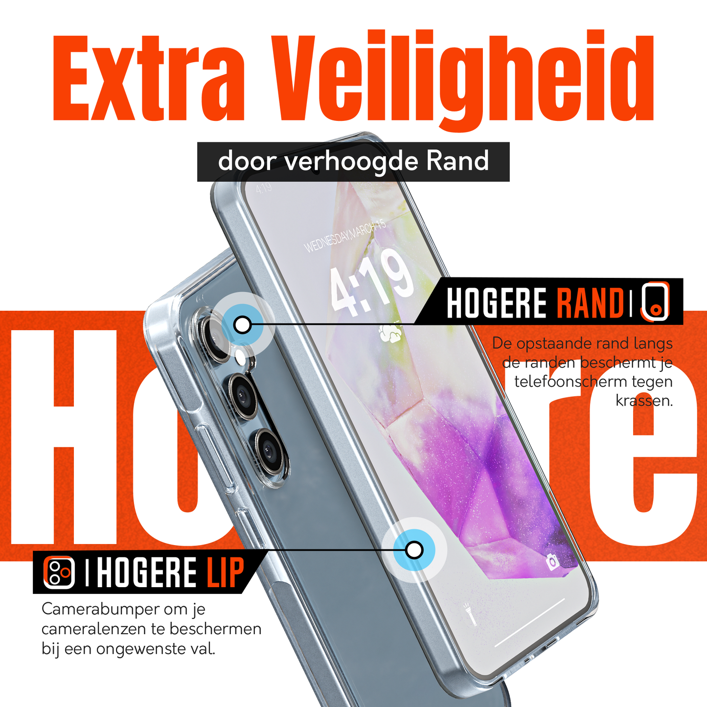 My Case Combo: Transparante Hoes met 2 Screenprotectors voor Samsung Galaxy A35 – Extra Veiligheid
