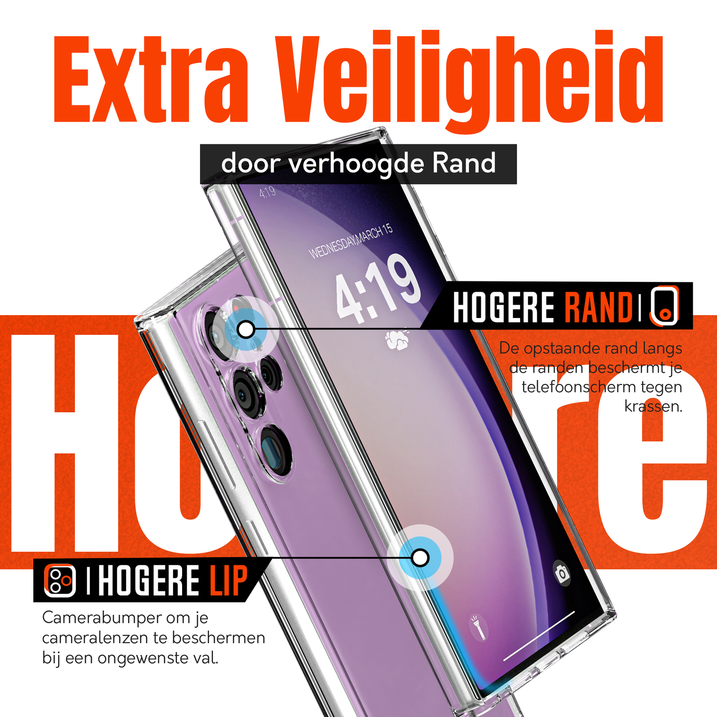 My Case Combo: Transparante Hoes met 2 Screenprotectors voor Samsung Galaxy S23 Ultra – Extra Veiligheid