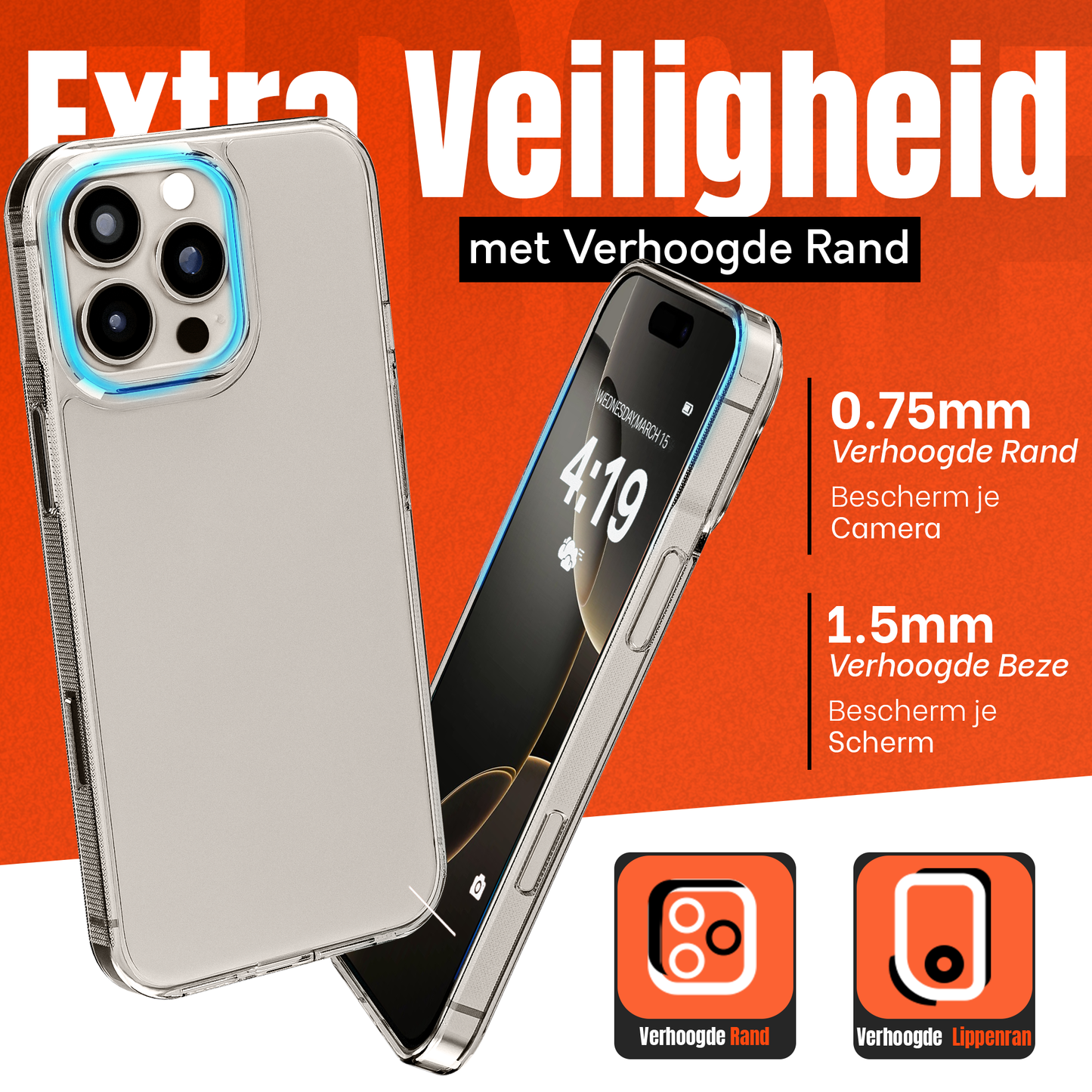 My Case Transparante Hoes voor iPhone 16 Pro – Langdurig Helder
