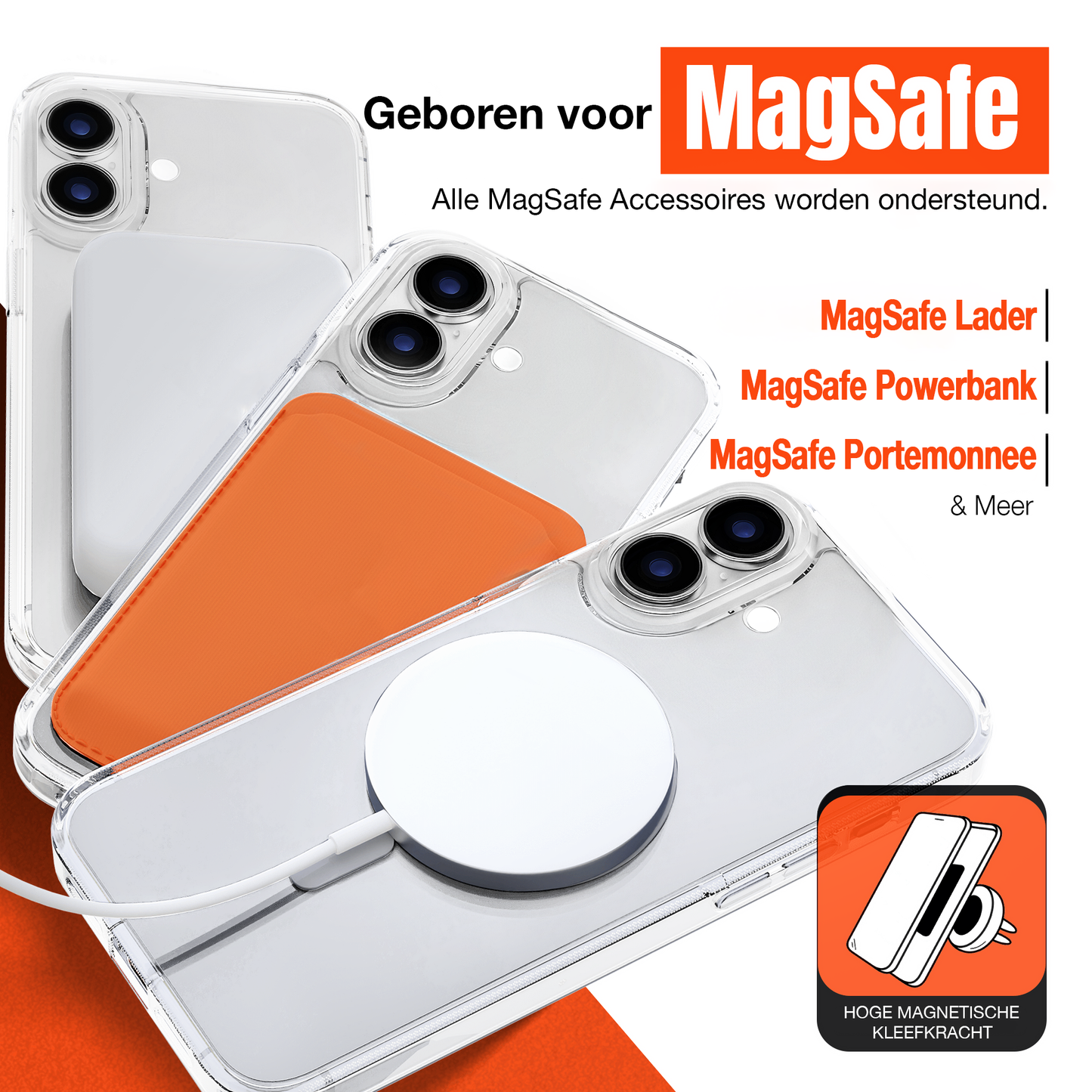 My Case Transparant MagSafe Hoesje voor iPhone 16 plus – Slank, Sterk & MagSafe-Klaar