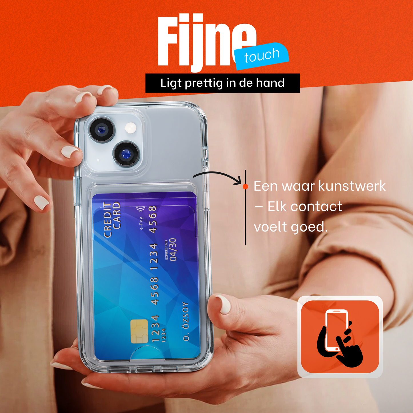 Crystal Clear Hard Case with Card Holder for iPhone 15 Plus