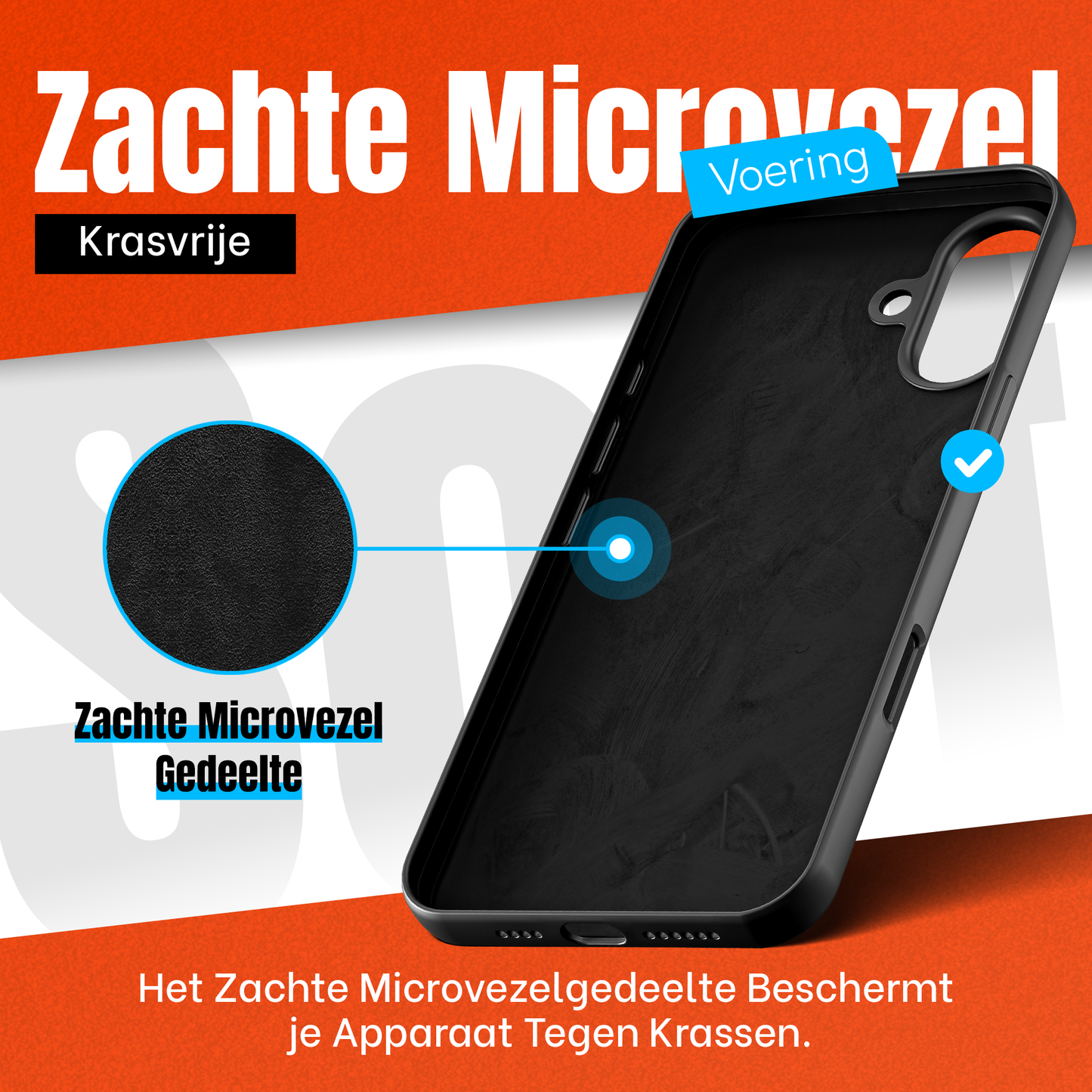 My Case Combo: Zwarte Siliconen Hoes met 2 Screenprotectors voor iPhone 16 – Extra Veiligheid
