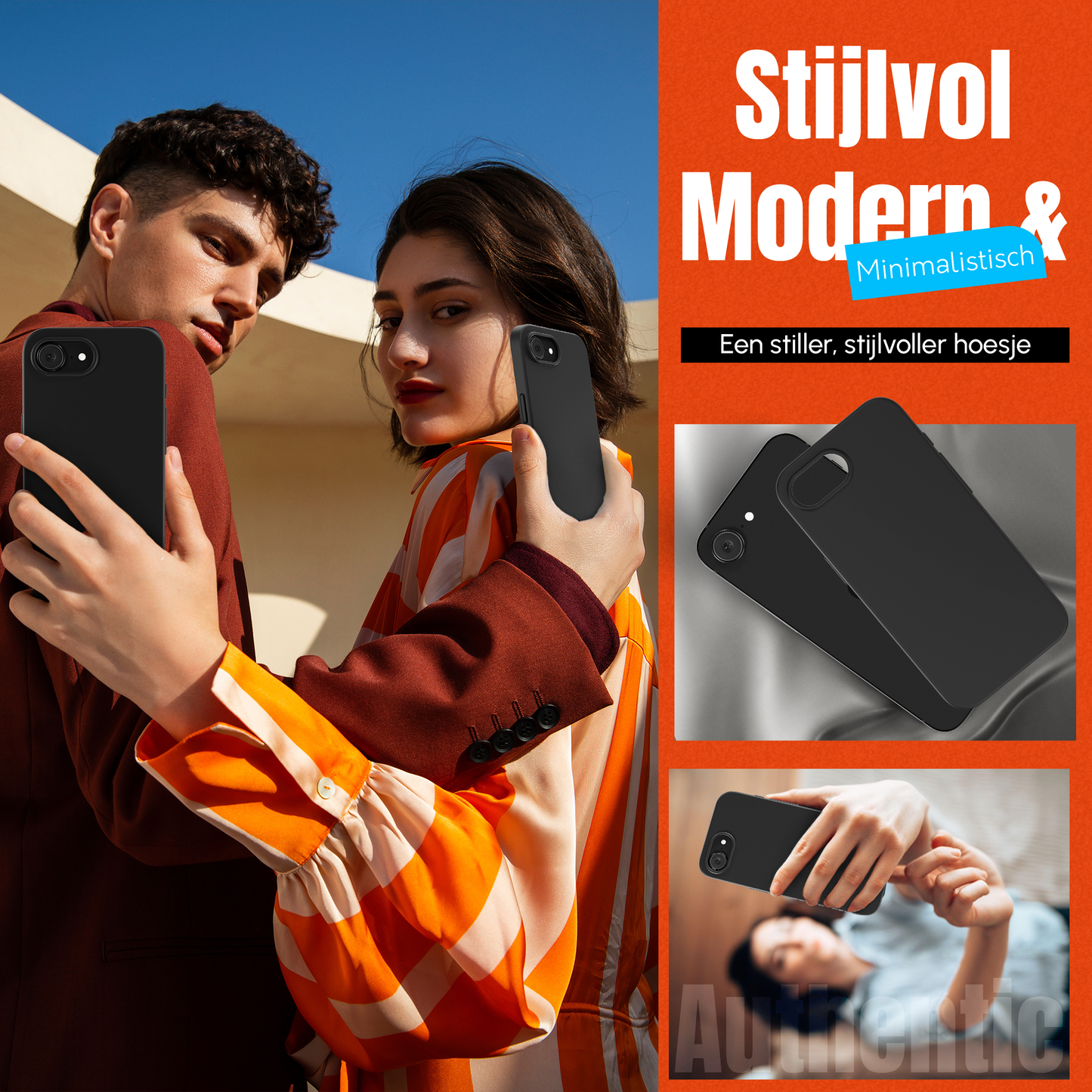 My Case Zwarte Siliconen Hoes voor iPhone 16e – Slank Maar Beschermend