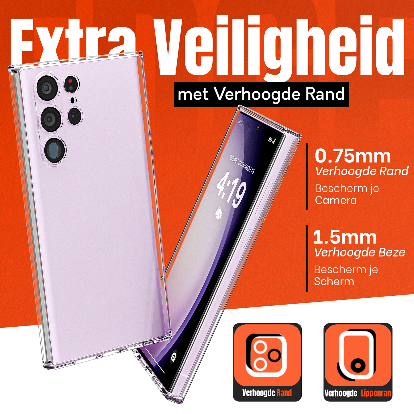 My Case Transparante Hoes voor Samsung Galaxy S23 Ultra – Langdurig Helder
