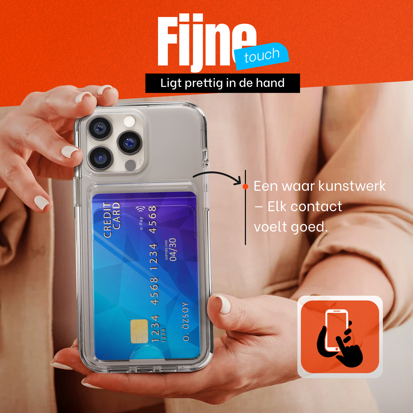 Crystal Clear Hard Case with Card Holder for iPhone 15 Pro Max