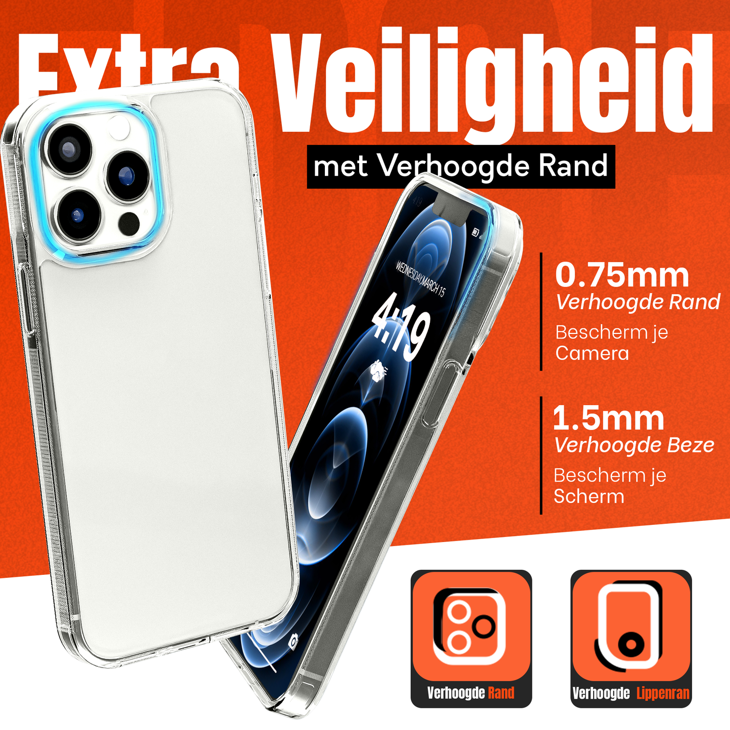 My Case Transparante Hoes voor iPhone 12 Pro Max – Niet Vergelend & Langdurig Helder