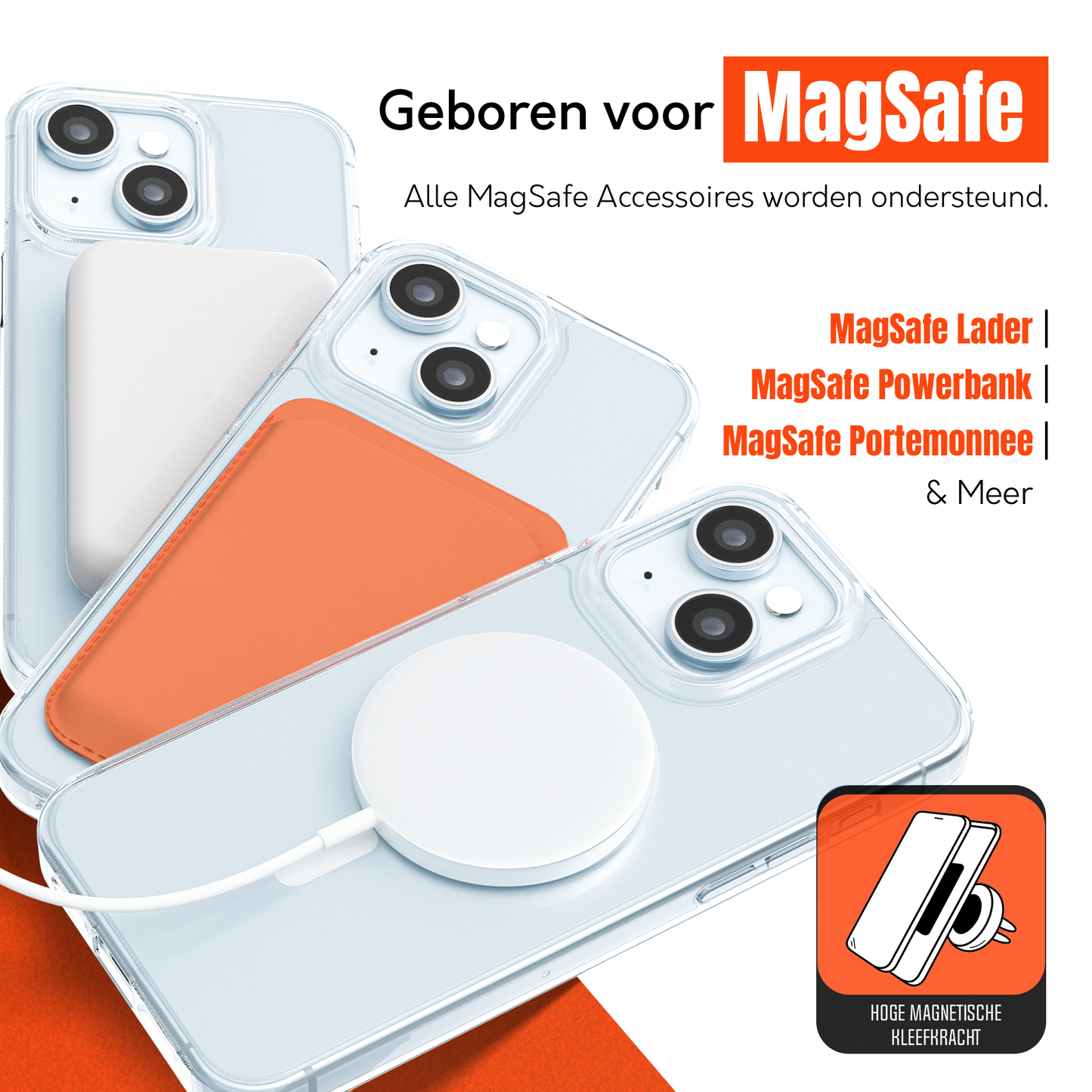 My Case Transparant MagSafe Hoesje voor iPhone 15 plus – Slank, Sterk & MagSafe-Klaar