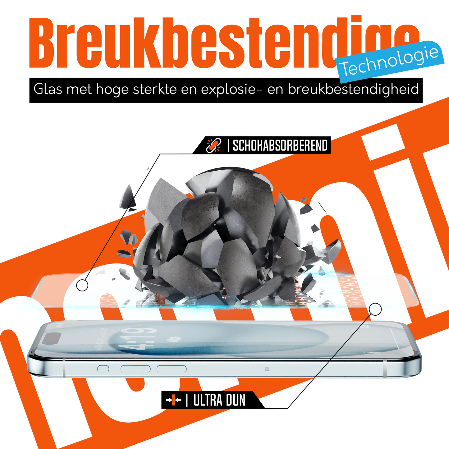 My Case 9H Gehard Glas Screenprotector voor iPhone 15 plus - mijnhoesjesMy Case 9H Gehard Glas Screenprotector voor iPhone 15 plus