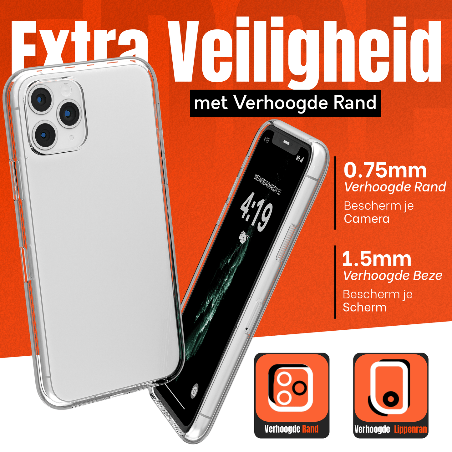 My Case Transparante Hoes voor iPhone 11 Pro – Langdurig Helder - mijnhoesjesMy Case Transparante Hoes voor iPhone 11 Pro – Langdurig Helder