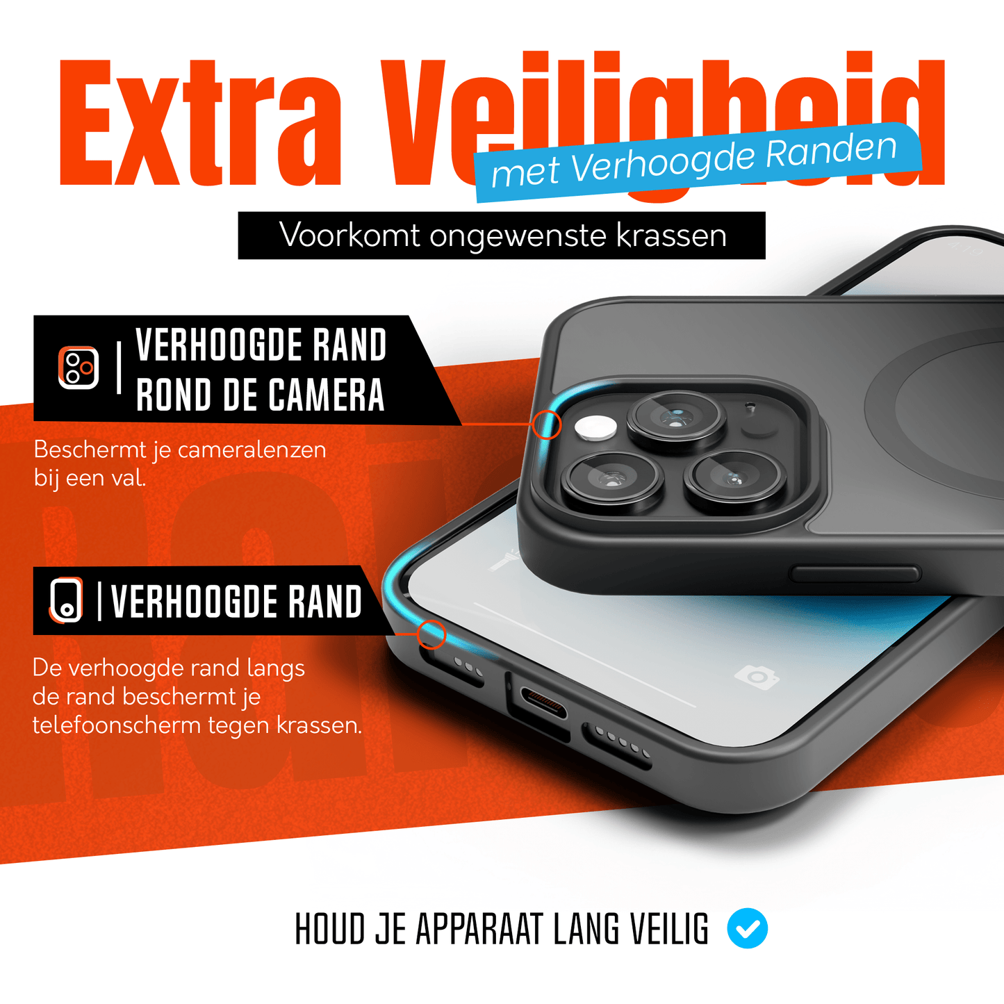 My Case Zwart MagSafe Hoesje geschikt voor iPhone 14 Pro – Slank, Sterk & MagSafe - Klaar - mijnhoesjesMy Case Zwart MagSafe Hoesje geschikt voor iPhone 14 Pro – Slank, Sterk & MagSafe - Klaar