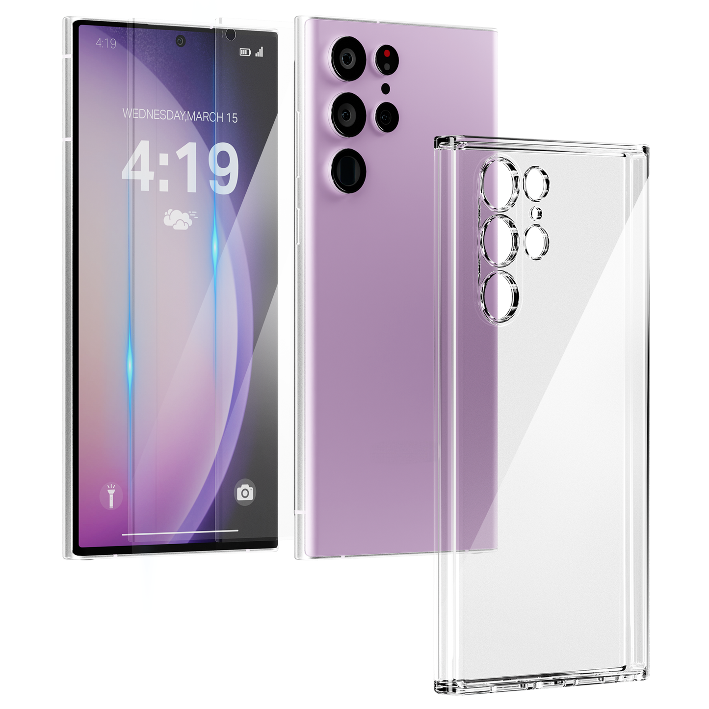My Case Combo: Transparante Hoes met 2 Screenprotectors voor Samsung Galaxy S23 Ultra – Extra Veiligheid