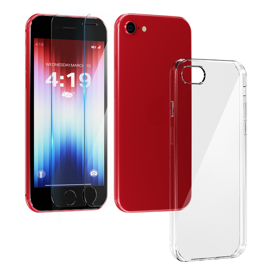 My Case Combo: Transparante Hoes met 2 Screenprotectors voor iPhone SE 2022 – Extra Veiligheid