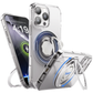 iPhone 16 Pro Max Hoesje – Shockproof MagSafe Case met 360 Ring Stand Transparant