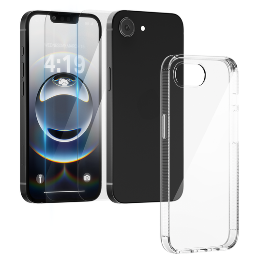 My Case Combo: Transparante Hoes met 2 Screenprotectors voor iPhone 16e – Extra Veiligheid