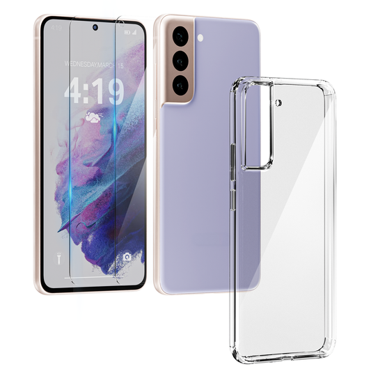 My Case Combo: Transparante Hoes met 2 Screenprotectors voor Samsung Galaxy S21 – Extra Veiligheid