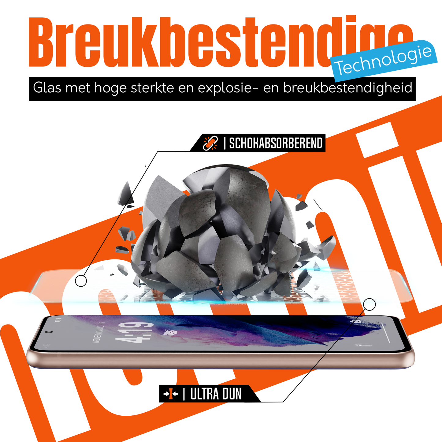 My Case 9H Gehard Glas Screenprotector voor Samsung Galaxy S21 Plus