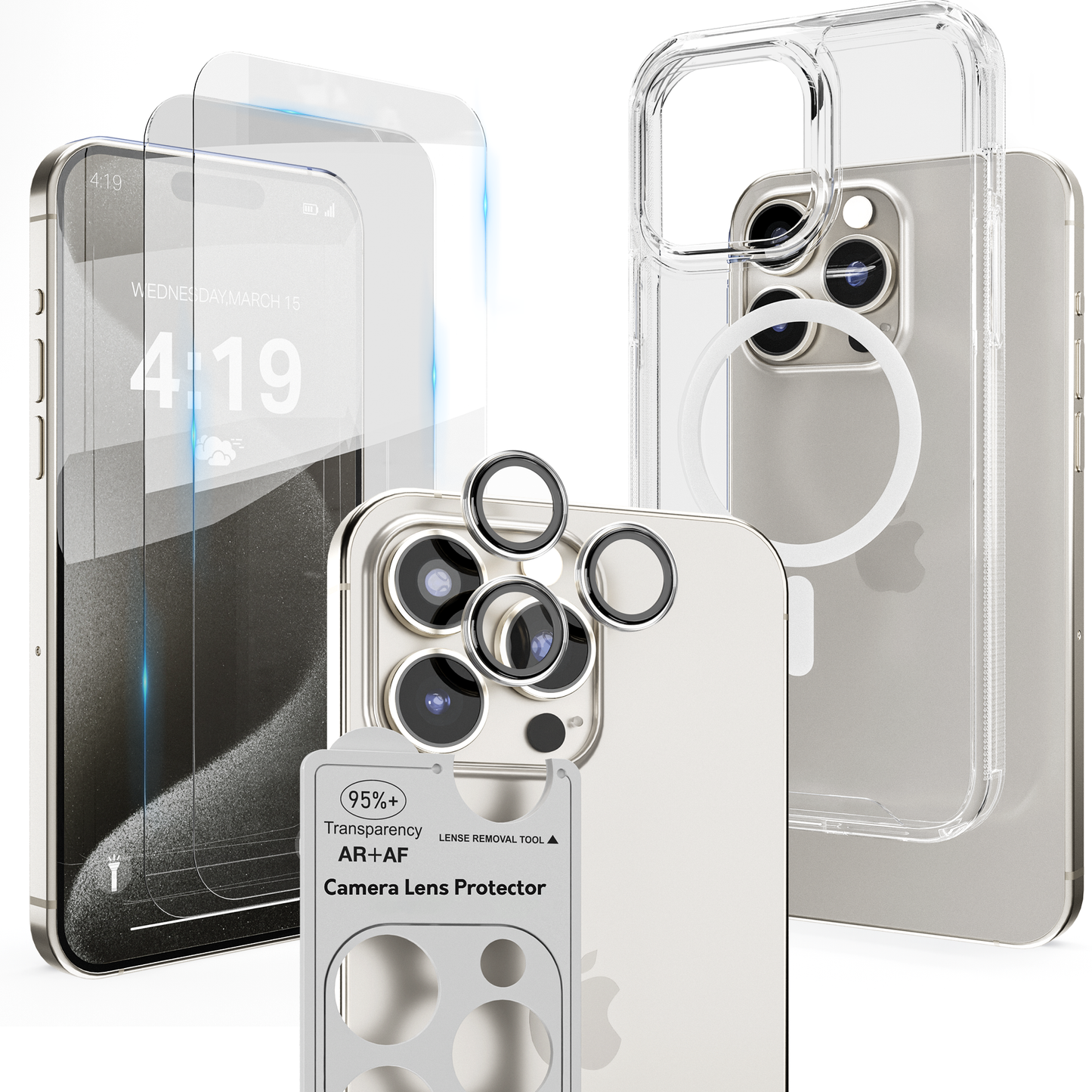 iTech COMBO voor iPhone 15 Pro Max – Complete 4-in-1 Bescherming