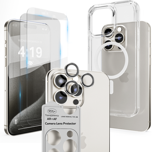 iTech COMBO voor iPhone 15 Pro Max – Complete 4-in-1 Bescherming
