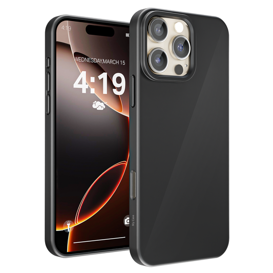 My Case Zwarte Siliconen Hoes voor iPhone 16 Pro Max – Slank Maar Beschermend