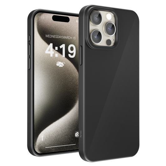 My Case Zwarte Siliconen Hoes voor iPhone 15 Pro – Slank Maar Beschermend