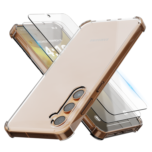 iTech Combo: 2 Screenprotectors & 1 Bumper Hoes voor Samsung Galaxy S24 – 3-in-1 Bescherming
