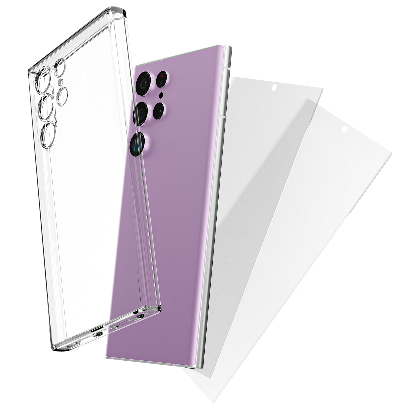My Case Combo: Transparante Hoes met 2 Screenprotectors voor Samsung Galaxy S23 Ultra – Extra Veiligheid