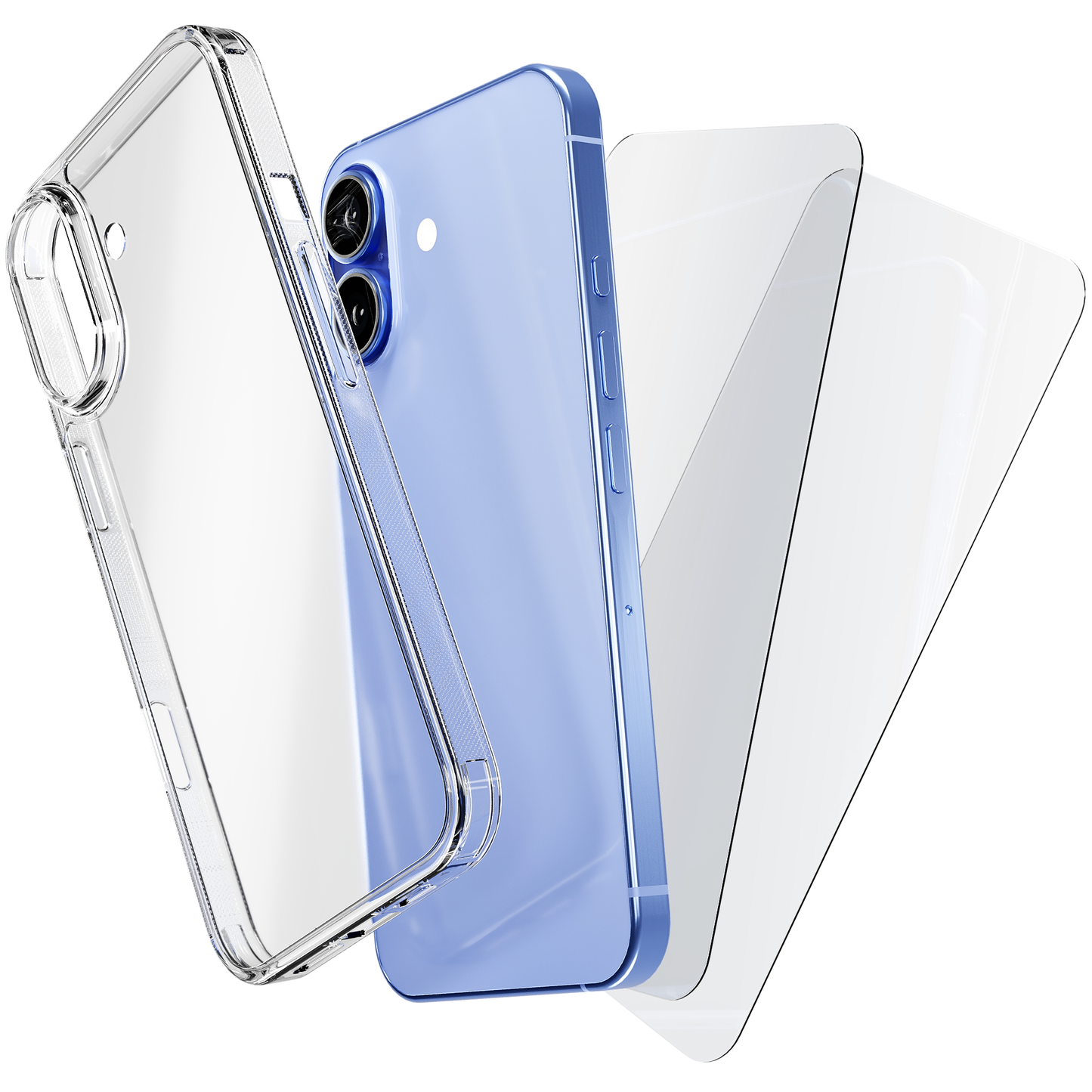 My Case Combo: Transparante Hoes met 2 Screenprotectors voor iPhone 16 plus – Extra Veiligheid