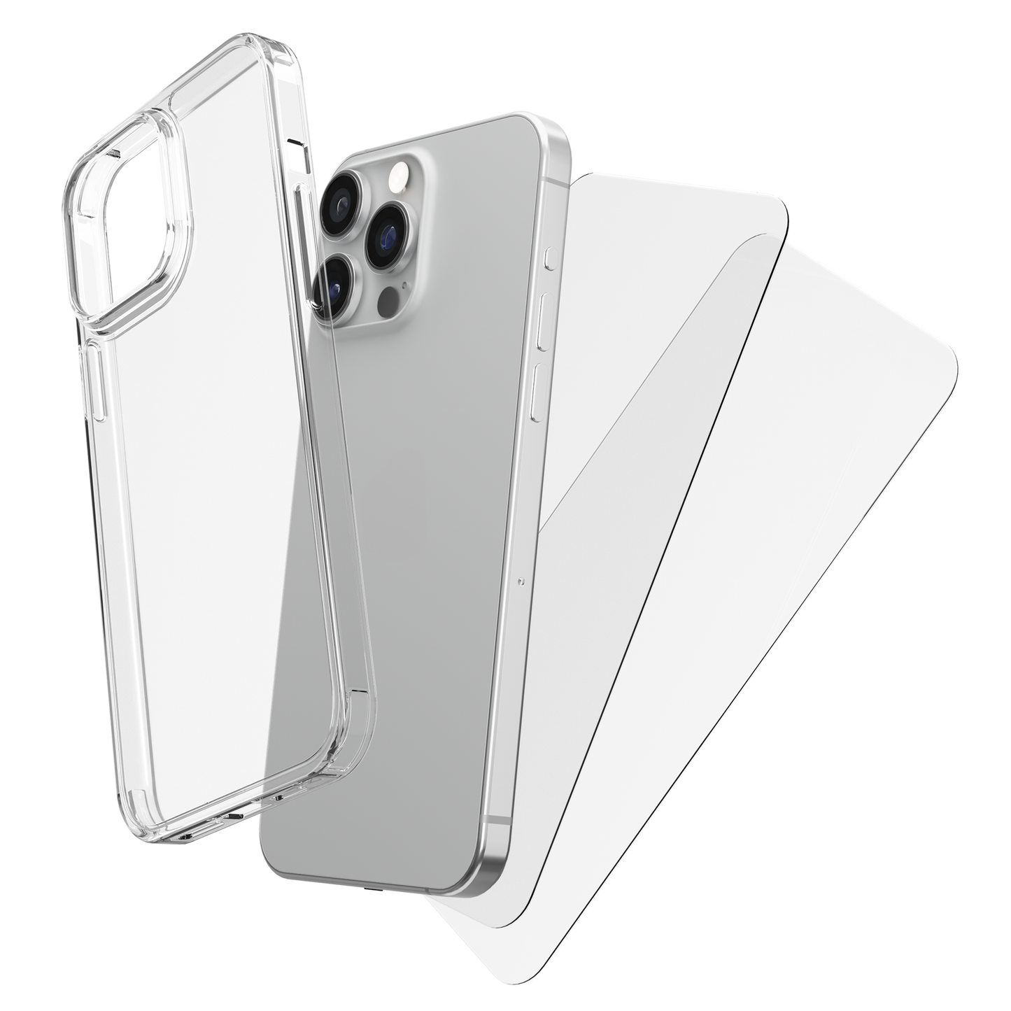 My Case Combo: Transparante Hoes met 2 Screenprotectors voor iPhone 14 Pro – Extra Veiligheid