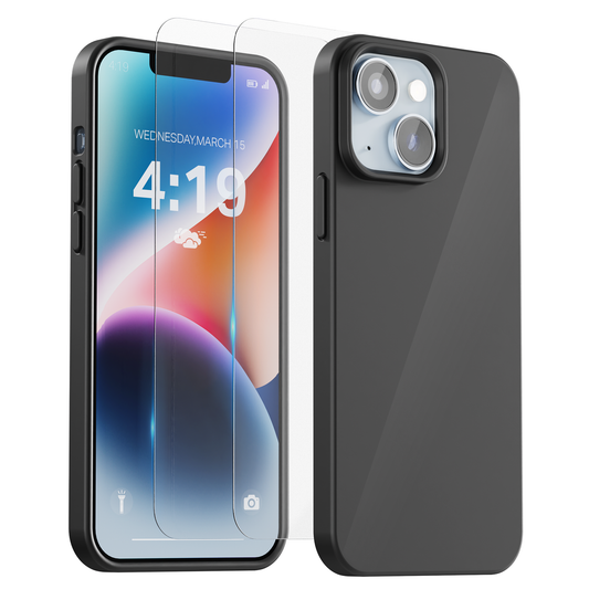 My Case Combo: Zwarte Siliconen Hoes met 2 Screenprotectors voor iPhone 13 Mini– Extra Veiligheid