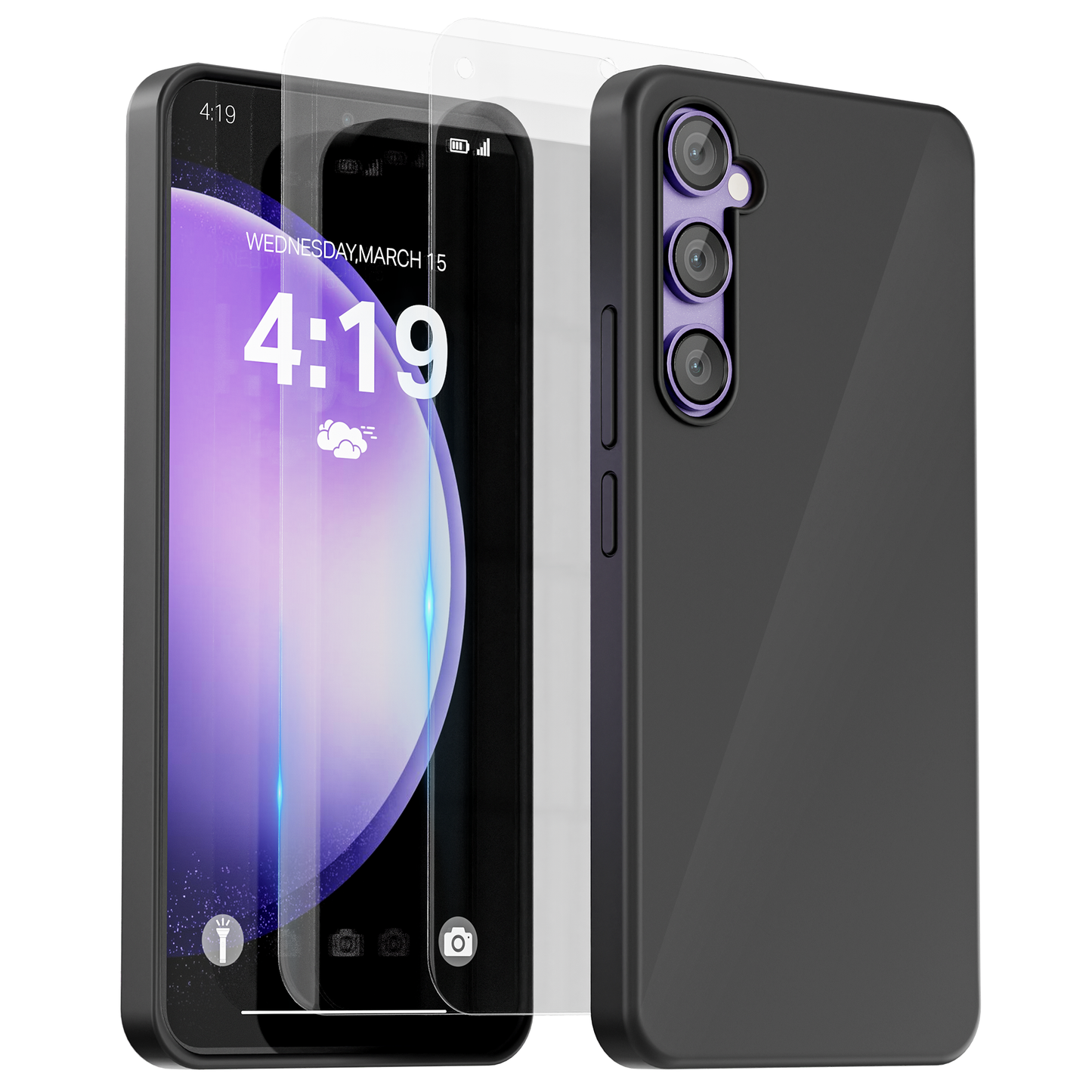 My Case Combo: Zwarte Siliconen Hoes met 2 Screenprotectors voor Samsung Galaxy S23 Plus – Extra Veiligheid
