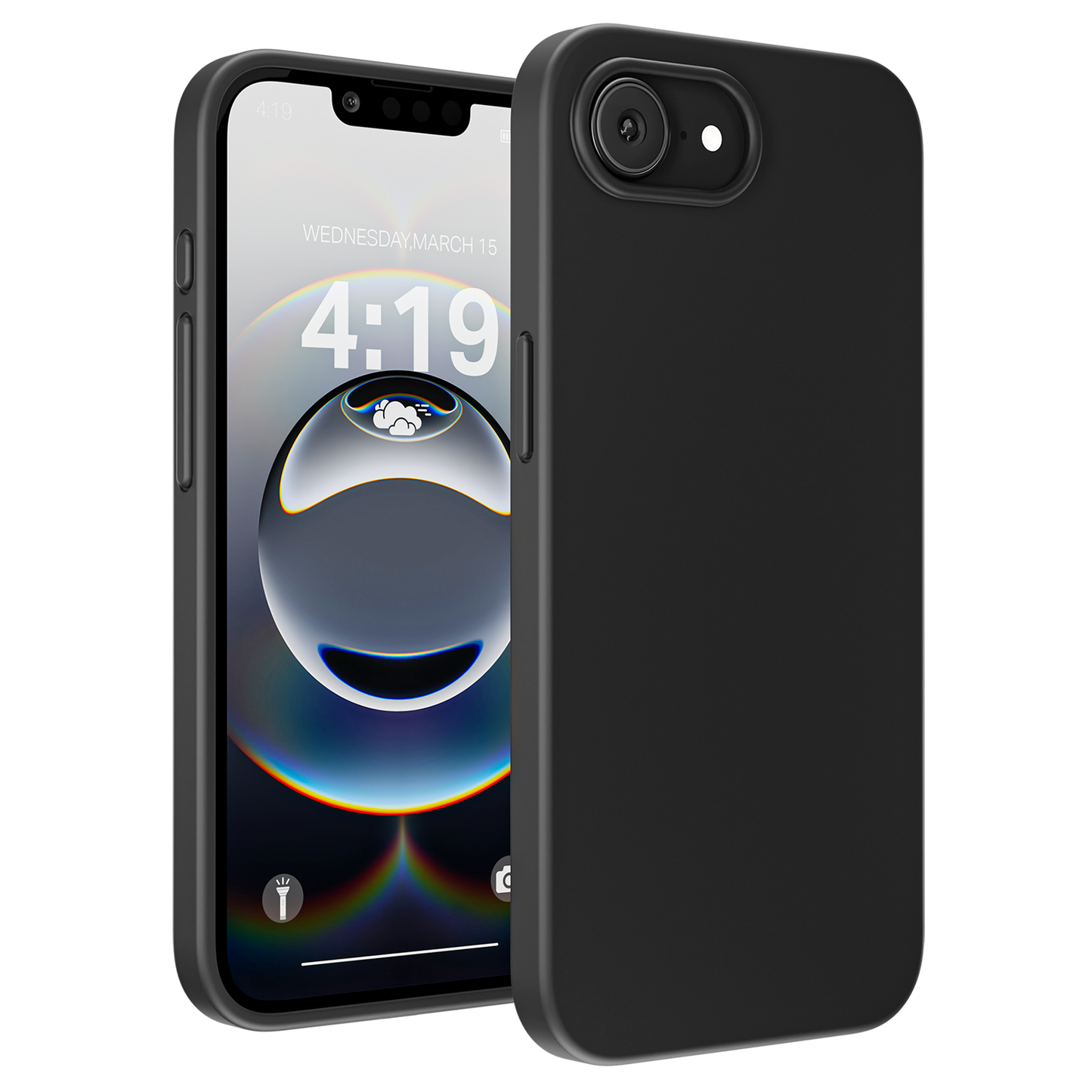 My Case Zwarte Siliconen Hoes voor iPhone 16e – Slank Maar Beschermend