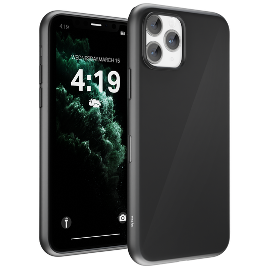 My Case Zwarte Siliconen Hoes voor iPhone 11 Pro Max – Slank Maar Beschermend