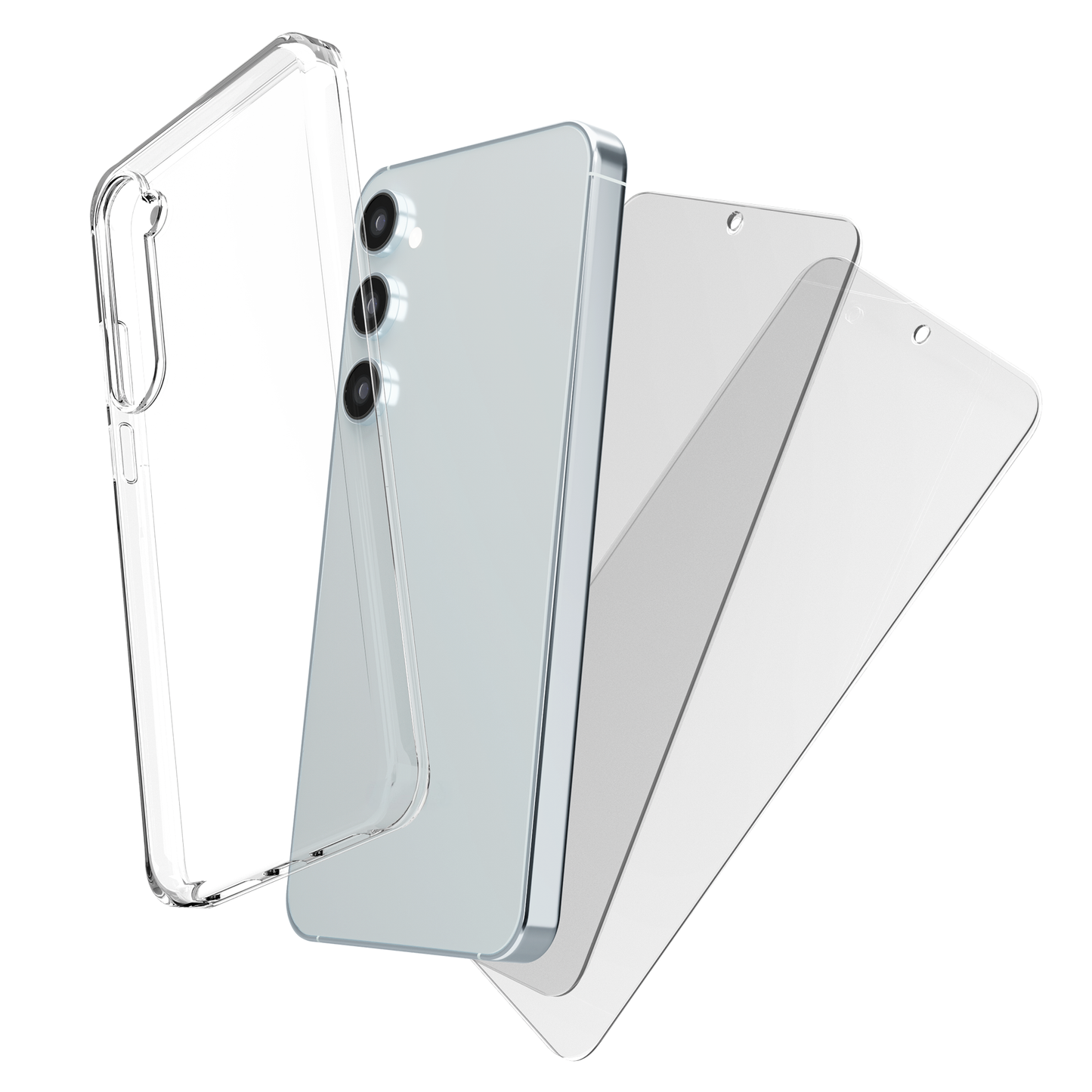My Case Combo: Transparante Hoes met 2 Screenprotectors voor Samsung Galaxy A55 – Extra Veiligheid