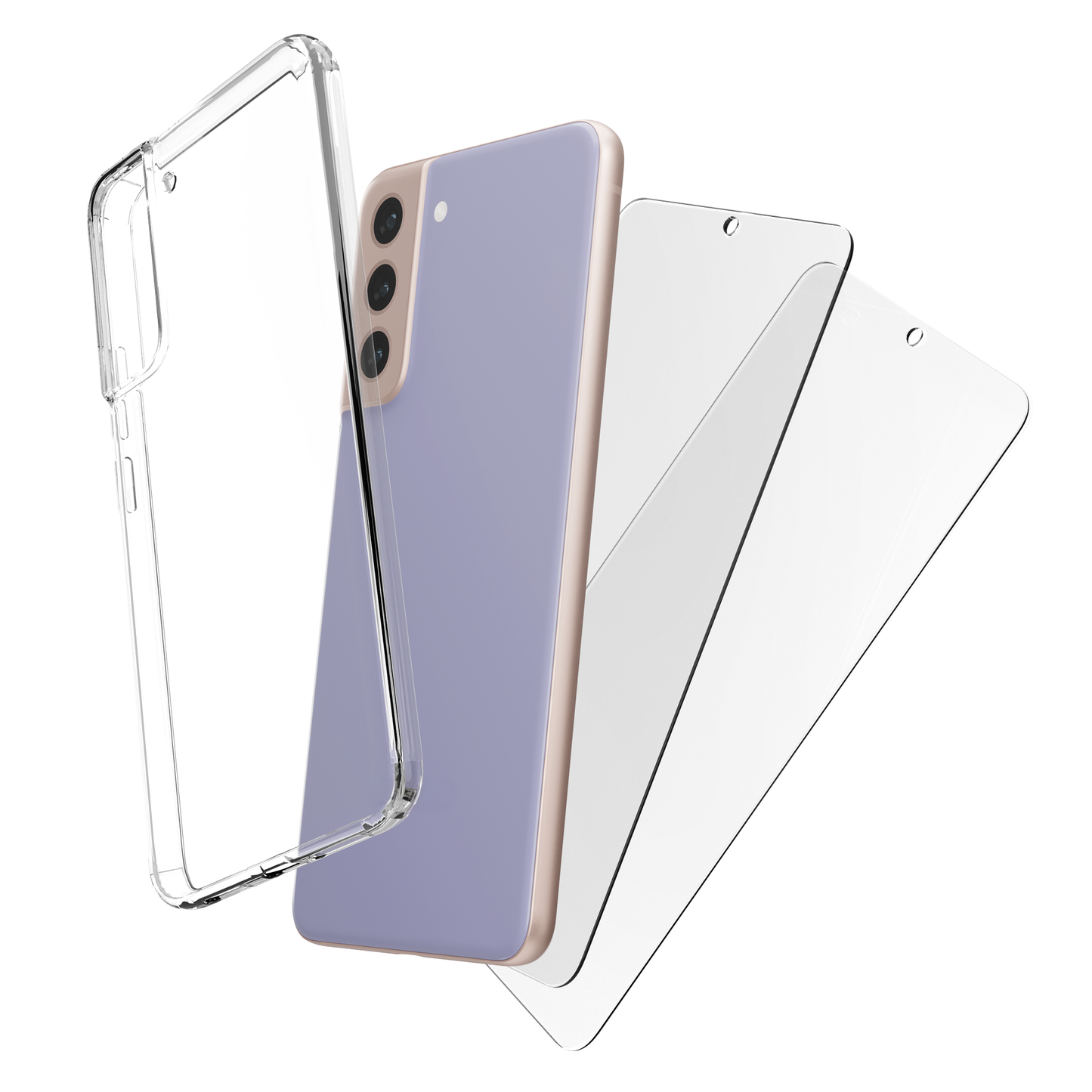 My Case Combo: Transparante Hoes met 2 Screenprotectors voor Samsung Galaxy S21 – Extra Veiligheid
